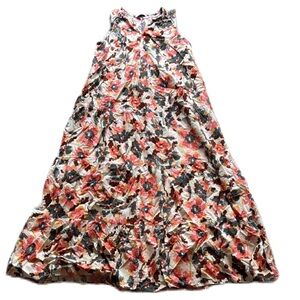 Sonoma Women's Sleeveless Multicolor Floral Print Maxi Dress 100% Cotton L EUC